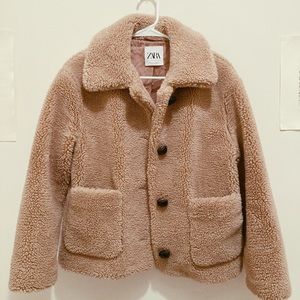 ZARA teddy bear coat XS